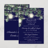 Bruiloft Brunch Rustiek Hout Goud Navy Potten Lich Kaart (Voorkant / Achterkant)