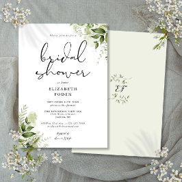 Bruiloft Brunch Rustieke Groene Monogram Kaart