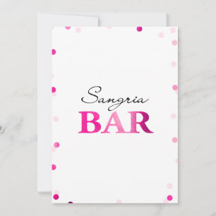 Bruiloft Brunch Sangria Bar Bord Magenta Confett Kaart