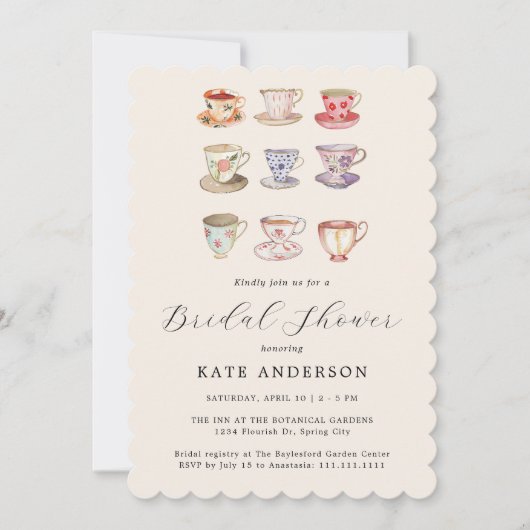 Bruiloft Brunch Tea Party Vrijgezellenfeest Kaart (Voorkant)