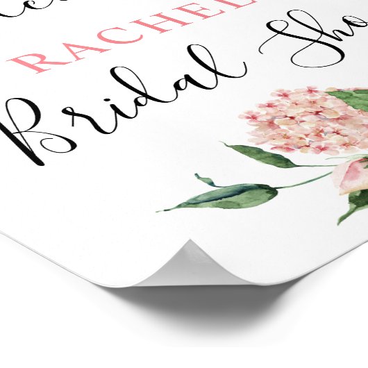 Bruiloft Brunch Uitnodiging Roze Roos Waterverf Ch Poster (Hoek)