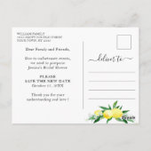 Bruiloft Brunch Wijzig de Datum Citroenen Bloeien Briefkaart (Achterkant)