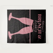 Bruiloft Bubbly Roze Glitter Champagne Achtergrond Wandkleed (Voorkant (horizontaal))