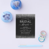 Bruiloft Budget Bruidsuitnodiging Glitter Zwart Zi Flyer (Enkel)