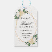 Bruiloft cadeau Modern Gouden Frame Groene Bloemen Cadeaulabel (Voorkant)