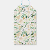 Bruiloft cadeau Modern Gouden Frame Groene Bloemen Cadeaulabel (Achterkant)