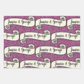 Bruiloft cadeauverpakking gepersonaliseerd inpakpapier vel (Voorkant 3)