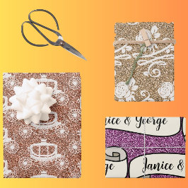 Bruiloft cadeauverpakking gepersonaliseerd inpakpapier vel