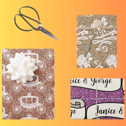 Bruiloft cadeauverpakking gepersonaliseerd inpakpapier vel