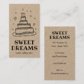 Bruiloft Cake Catering Bakkerij Custom Baker Kraft Visitekaartje (Voorkant / Achterkant)