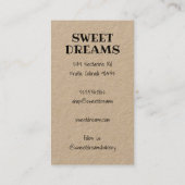 Bruiloft Cake Catering Bakkerij Custom Baker Kraft Visitekaartje (Achterkant)