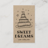 Bruiloft Cake Catering Bakkerij Custom Baker Kraft Visitekaartje (Voorkant)