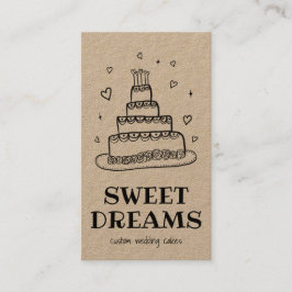 Bruiloft Cake Catering Bakkerij Custom Baker Kraft Visitekaartje