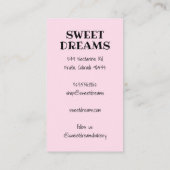 Bruiloft Cake Catering Bakkerij Custom Bakker Visitekaartje (Achterkant)