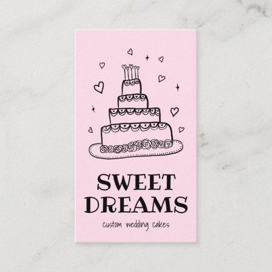 Bruiloft Cake Catering Bakkerij Custom Bakker Visitekaartje (Voorkant)
