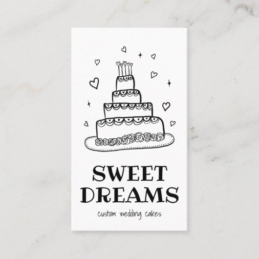 Bruiloft Cake Catering Bakkerij Custom Bakker Visitekaartje (Voorkant)