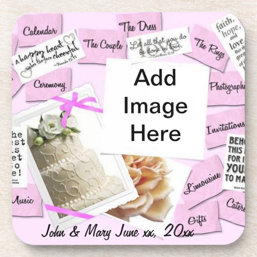 Bruiloft Cake Onderzetter (Voorkant)