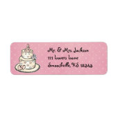 Bruiloft Cake retour adreslabels Etiket (Voorkant)