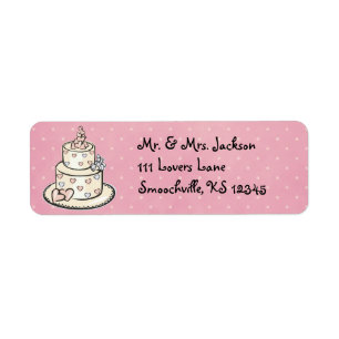 Bruiloft Cake retour adreslabels Etiket