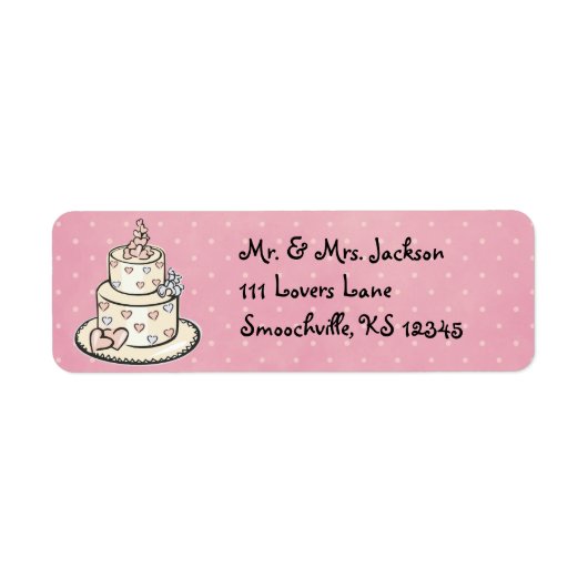 Bruiloft Cake retour adreslabels Etiket (Voorkant)
