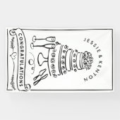 Bruiloft Cake Verloving Gefeliciteerd Banner (Horizontaal)
