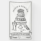 Bruiloft Cake Verloving Gefeliciteerd Banner (Verticaal)