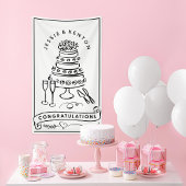Bruiloft Cake Verloving Gefeliciteerd Banner
