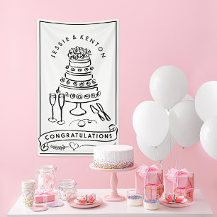 Bruiloft Cake Verloving Gefeliciteerd Banner