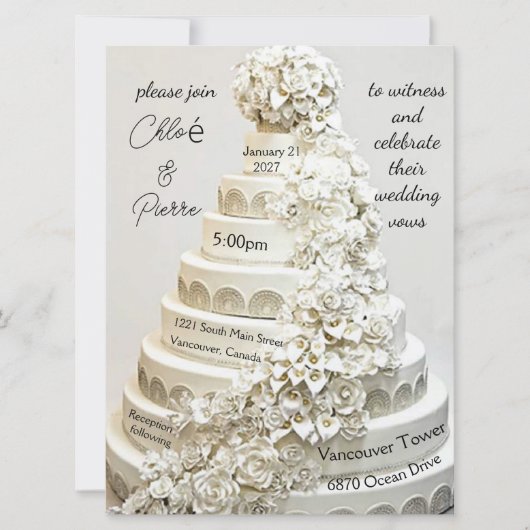 " bruiloft Cake" Weddenschap Kaart (Voorkant)