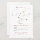 Bruiloft calligraphy mokka en witte couple's showe kaart (Voorkant / Achterkant)