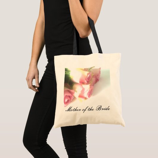 Bruiloft canvas tas | Roze rozen Moeder van de bru (Voorkant (product))