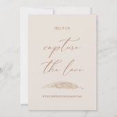 Bruiloft Capture The Love Hashtag Kalligrafie Teke Kaart (Achterkant)