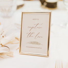 Bruiloft Capture The Love Hashtag Kalligrafie Teke Kaart