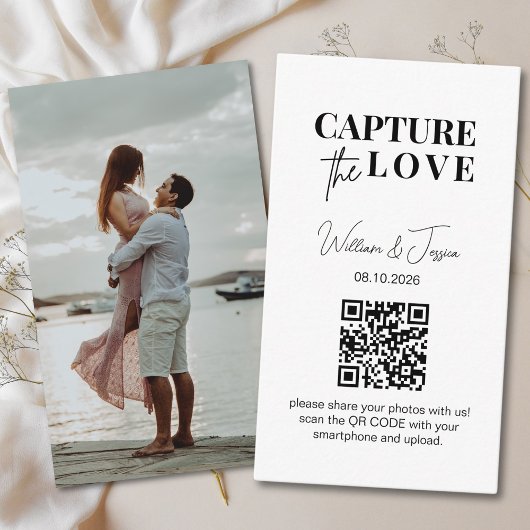 Bruiloft Capture The Love | QR-code voor het delen Informatiekaartje