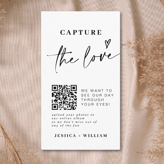 Bruiloft Capture The Love | QR-code voor het delen Informatiekaartje