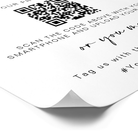 Bruiloft Capture The Love | QR-code voor het delen Poster (Hoek)