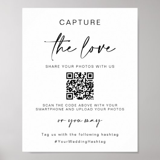 Bruiloft Capture The Love | QR-code voor het delen Poster (Voorkant)