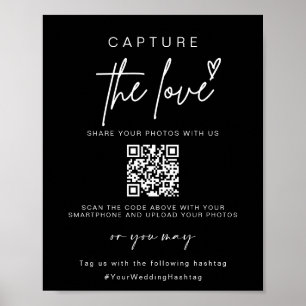 Bruiloft Capture The Love QR-code voor het delen Poster