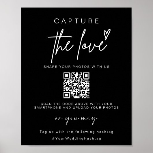 Bruiloft Capture The Love | QR-code voor het delen Poster (Voorkant)
