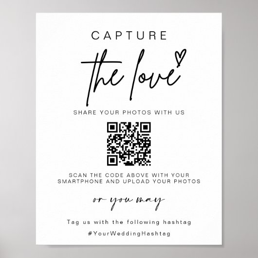 Bruiloft Capture The Love | QR-code voor het delen Poster (Voorkant)