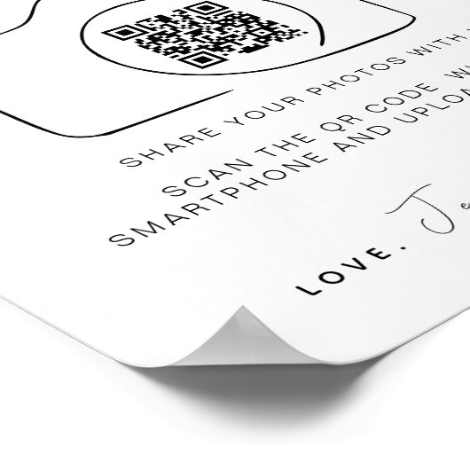 Bruiloft Capture The Love | QR-code voor het delen Poster (Hoek)