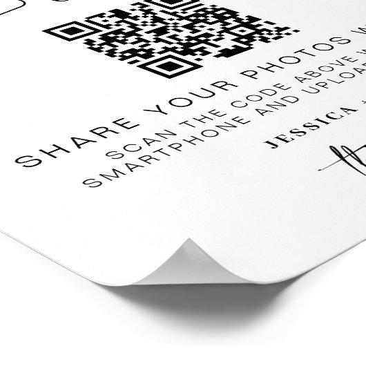 Bruiloft Capture The Love | QR-code voor het delen Poster (Hoek)