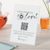 Bruiloft Capture The Love | QR-code voor het delen Reclamebord Met Voetstuk (Insitu)