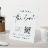 Bruiloft Capture The Love | QR-code voor het delen Reclamebord Met Voetstuk (Insitu)