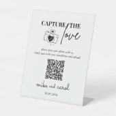 Bruiloft Capture The Love | QR-code voor het delen Reclamebord Met Voetstuk (Voorkant)