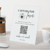 Bruiloft Capture The Love | QR-code voor het delen Reclamebord Met Voetstuk (Insitu)