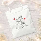 Bruiloft Cartoon bruid bruidegom rood zwart net ge Bedankzakje (Geknipt)