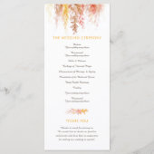 Bruiloft cascading herfst wijnstokken waterverf programmakaart (Achterkant)