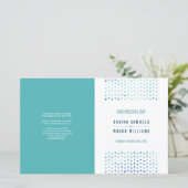 BRUILOFT CEREMONIE PROGRAMMA boho patroon blauw (Staand voorkant)