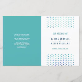 BRUILOFT CEREMONIE PROGRAMMA boho patroon blauw